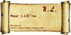 Mayr Liána névjegykártya